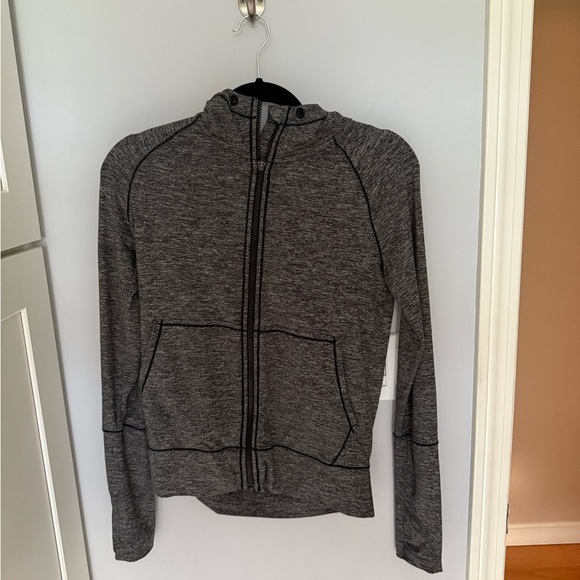 Athleta Gray Heather Uptempo Full Zip Hoodie - Picture 1 of 4